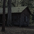 Scary cabin.