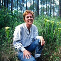 Colquitt County, the author's lovely wife with S. flava var. rugelii in a Georgia pine forest.